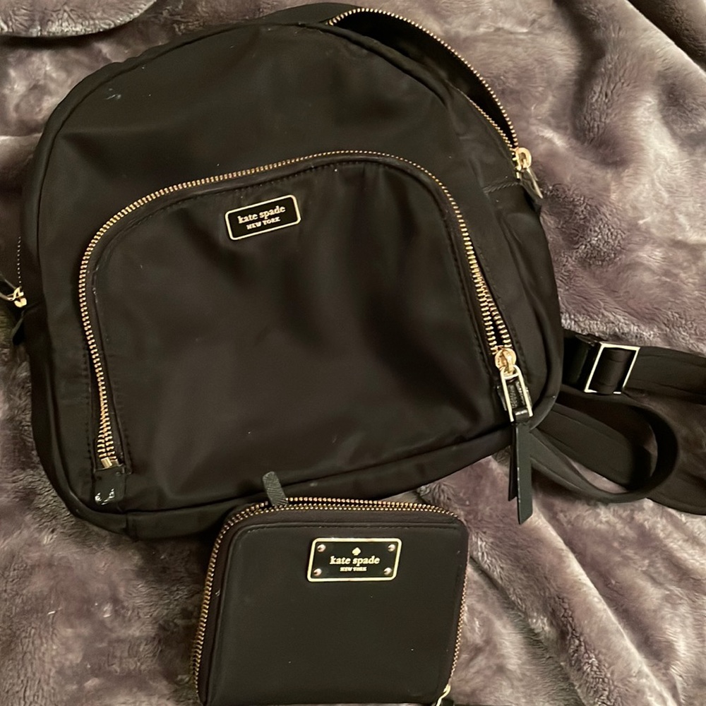 Kate spade nylon back pack and wallet